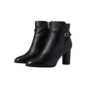 Draper James Leather Tegan Dress Boot Black with Buckle Size 10 NWT